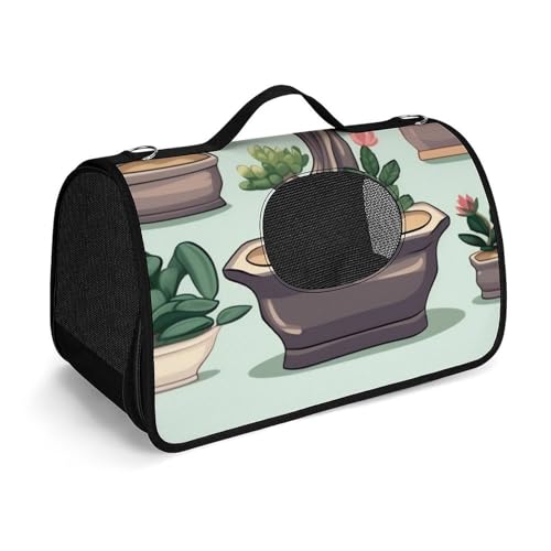 Hundetragetasche mit weichen Seiten, tragbare Haustier-Reisetasche, Bonsai-Pflanze, bedruckte Haustiertasche, faltbare Hundehandtasche für Outdoor, Reisen, Camping von LFDSPYJE