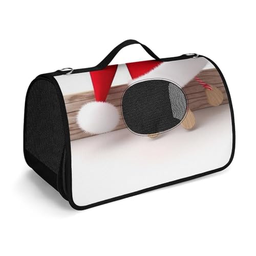 Hundetragetasche mit weichen Seiten, tragbare Haustier-Reisetasche, Weihnachtsmütze, bedruckte Haustiertasche, faltbare Hundehandtasche für Outdoor, Reisen, Camping von LFDSPYJE