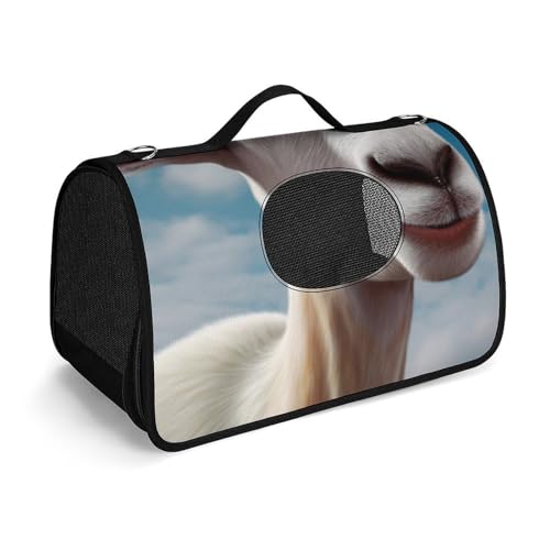 Hundetragetasche mit weichen Seiten, tragbare Haustier-Reisetasche, Ziege, bedruckt, Haustiertasche, faltbare Hundehandtasche für Outdoor, Reisen, Camping von LFDSPYJE