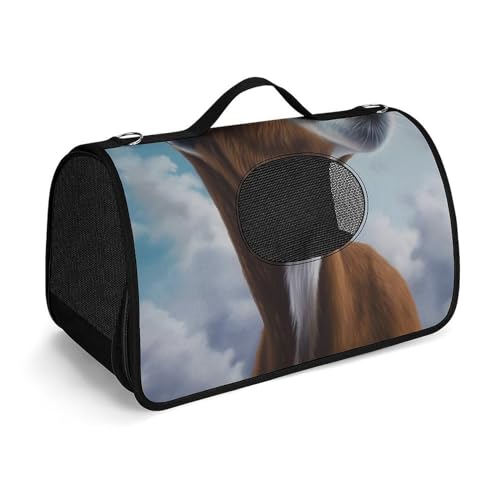 Hundetragetasche mit weichen Seiten, tragbare Haustier-Reisetasche, blauer Ziegendruck, bedruckte Haustiertasche, faltbare Hundehandtasche für Outdoor, Reisen, Camping von LFDSPYJE