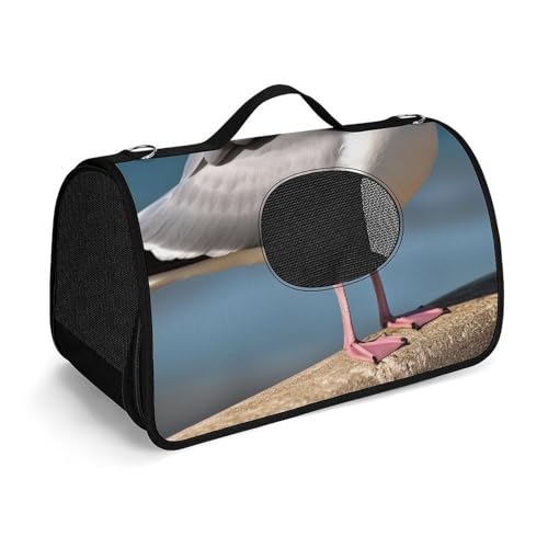 Hundetragetasche mit weichen Seiten, tragbare Haustier-Reisetasche, niedliche Möwe, bedruckte Haustiertasche, faltbare Hundehandtasche für Outdoor, Reisen, Camping von LFDSPYJE