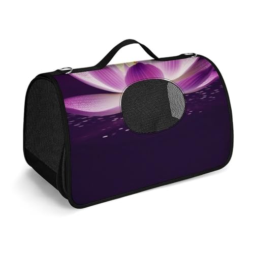 Hundetragetasche mit weichen Seiten, tragbare Haustier-Reisetasche, violette Blume, bedruckte Haustiertasche, faltbare Hundehandtasche für Outdoor, Reisen, Camping von LFDSPYJE