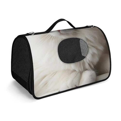 Hundetragetasche mit weichen Seiten, tragbare Haustier-Reisetasche, weiße Katze, bedruckte Haustiertasche, faltbare Hundehandtasche für Outdoor, Reisen, Camping von LFDSPYJE