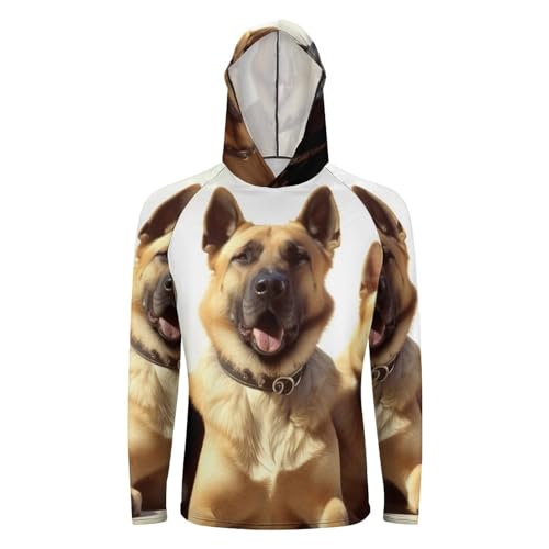 Sonnenschutz-Shirt, langärmelig, mit Kapuze, leicht, Rashguard, schnell trocknend, Sonnenshirt für draußen, Hunde, Größe L von LFDSPYJE