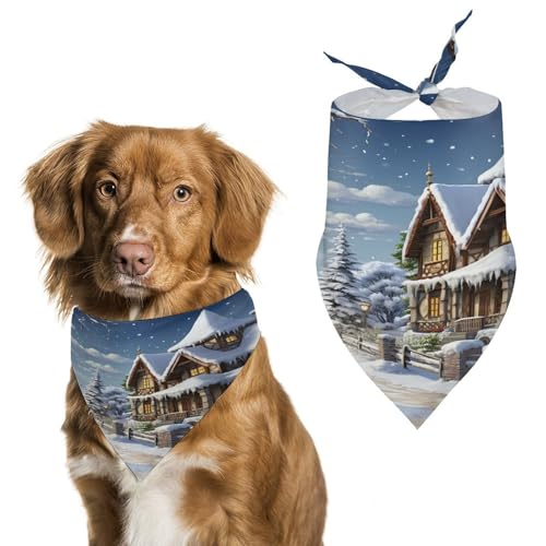 Halstuch, Halstuch, Halstuch, Halstuch, für Weihnachten, Winter, waschbar, bedruckt, Dreieck, Halstuch für Hunde oder Katzen von LFDSYEOQ