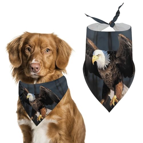 Halstücher für Hunde und Hunde, 3D-Weißkopfseeadler, waschbar, bedruckt, Lätzchen, Halstuch, Dreieckstuch für Hunde oder Katzen von LFDSYEOQ