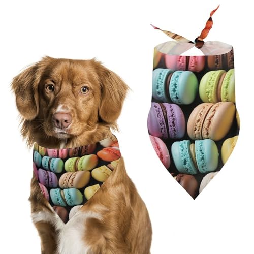 Halstücher für Hunde und Hunde, Motiv: Macaron, Keksgeschmack, waschbar, bedruckt, Lätzchen, Halstuch, Dreieckstuch für Hunde oder Katzen von LFDSYEOQ