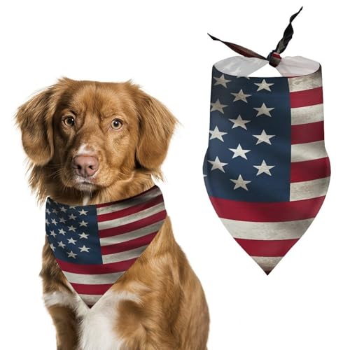 Hundehalstuch, Motiv: amerikanische Flagge, waschbar, bedruckt, Dreieckstuch für Hunde oder Katzen von LFDSYEOQ