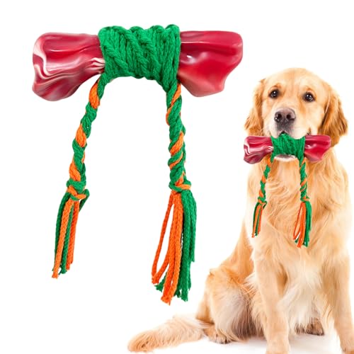 LFGKeng Großes Kauspielzeug für Hunde, 2-in-1-Hundespielzeug für aggressive Kauer, 100 % Baumwolle und Nylon, super robust, langlebig, Hundeknochen, unzerstörbares Hundespielzeug für mittelgroße und von LFGKeng