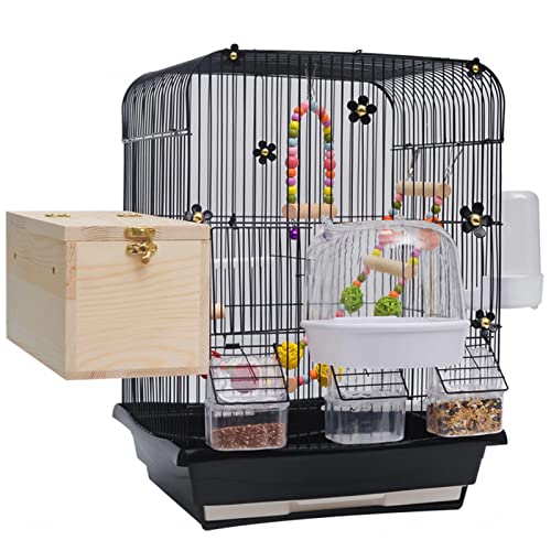 LFHRHY Kleiner Vogelkäfig für Parakeet Canary Large Metal with Feeder Drinker Jumping Color, Small Bird Cage for Parakeet Canary Large Metal with Feeder Drinker Jumping, A(A) von LFHRHY