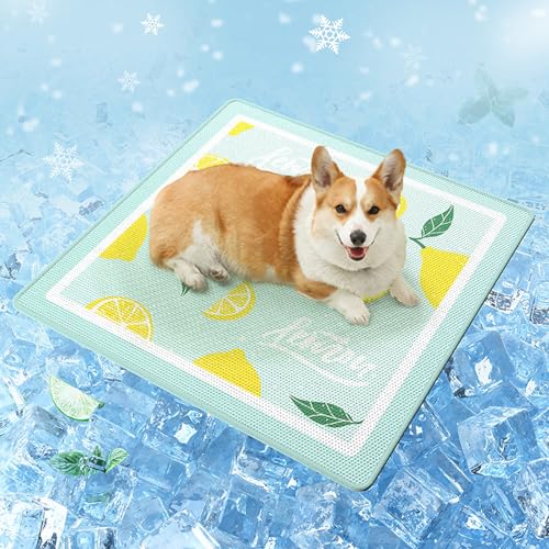 LHDQ Kühlmatte für Hunde, selbstkühlende Bettmatte für Haustiere, ungiftiges Eisseidenmaterial, Hundematte, Sommerbettunterlage für kleine, mittelgroße und große Katzen,50CM x50CM,G von LHDQ