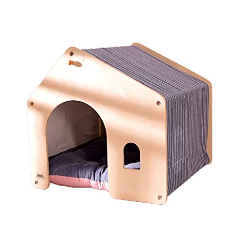 LHLYL-DP Hundehäuser Haustierhaus Zwinger Haustierzelt Haus Kätzchen Bett Zwinger Haustier Kleine Hunde Teddy Indoor Vier Jahreszeiten Universal Winter Warm Hundevilla von LHLYL-DP