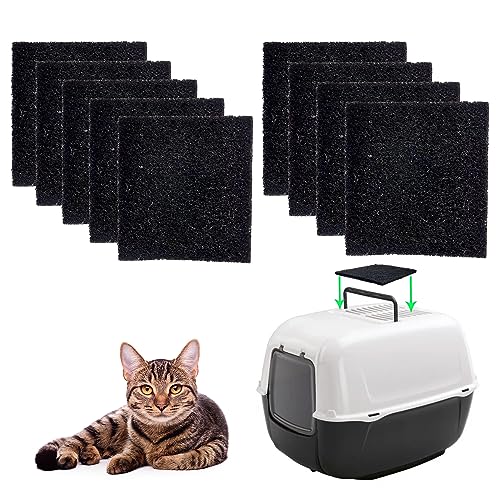 CHENNAN 9 Stück Katzentoilette Aktivkohlefilter Aktiviert Kohlenstof Katzenstreukästen Geruchsfilter Katzentoilette Filtration von Gerüchen Saubere Luft für viele Arten Katzenklo und Pfannen (1#) von CHENNAN