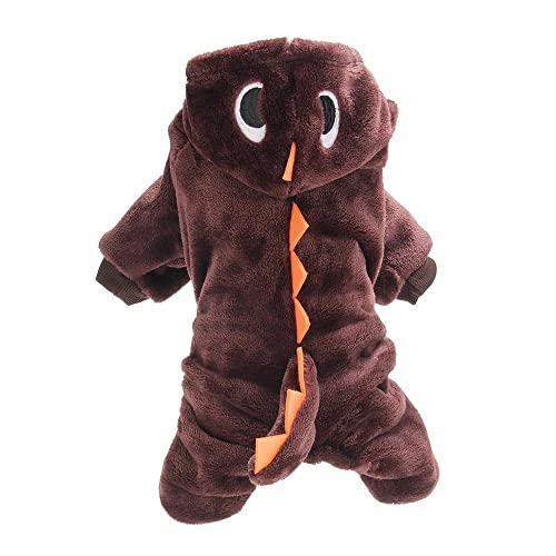 LIANYG Hund Kostüm Haustier Hund Katze Kleidung Lustige Kostüme Mantel Winter Warme Fleece Haustier Kleid for kleine Katzen Kätzchen Hoodie Welpen Hund Kleidung (Color : Coffee, Size : L) von LIANYG