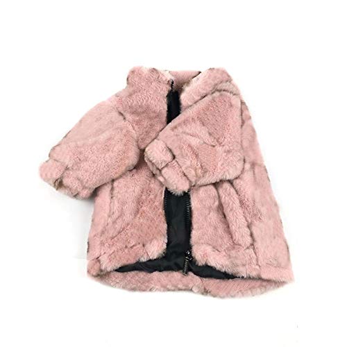 LIANYG Hund Kostüm Haustier Hund Kleidung Mantel Kleine mittlere Welpen Herbst Winter Plus Samt Warme Manteljacke (Color : Pink, Size : M) von LIANYG