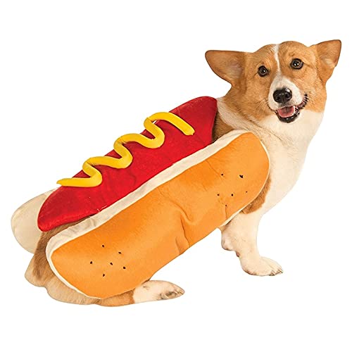 LIANYG Hund Kostüm Hot Dog Haustier Hund Kostüm Kleidung Nette Katze Welpen Outfit Senf for kleine mittelgroße Hund Pet Cosplay Kleidung Hund Fancy Kleid (Color : 1, Size : M) von LIANYG