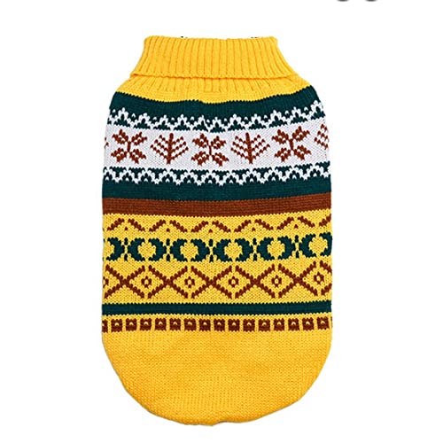 LIANYG Hund Kostüm Kleine Hundepullover Warme Herbst Winter Hundekleidung Welpen Strickwaren Rollkragen Häkeln Hundemantel (Color : C, Size : M) von LIANYG