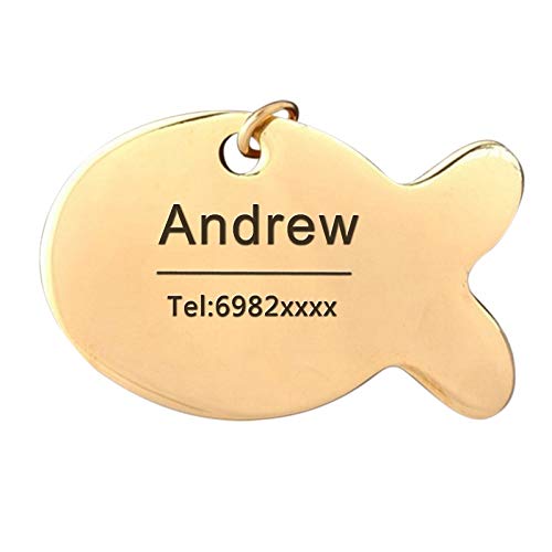 LIANYG Hundemarke 2 stücke Customized Dog ID Tag Edelstahl für kleine Hunde Anti-Lost Dog Tag Gravierte Haustiername Telefonnummer ID Tags 4 641 (Color : Jinseyu, Size : L) von LIANYG