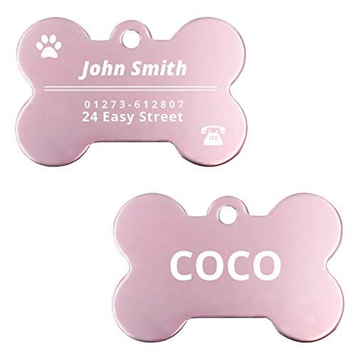 LIANYG Hundemarke 2 stücke Haustier id Tags personalisierte Hund Name Tags kleine große Katze Haustier Kragen kennzeichnung Haustier zubehör Knochen Pfote Glitter 641 von LIANYG