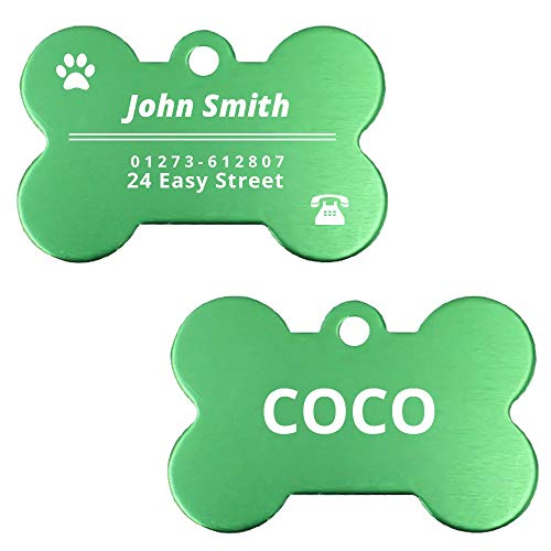 LIANYG Hundemarke 2 stücke Haustier id Tags personalisierte Hund Name Tags kleine große Katze Haustier Kragen kennzeichnung Haustier zubehör Knochen Pfote Glitter 641 von LIANYG