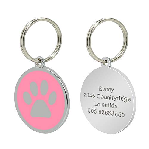 LIANYG Hundemarke 2 stücke benutzerdefinierte Hund Tag graviert Haustier Hund Kragen zubehör personalisierte Katze welpen id Tag Edelstahl Pfote Name Tags anhänger Anti-verloren 641 von LIANYG