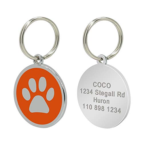 LIANYG Hundemarke 2 stücke benutzerdefinierte Hund Tag graviert Haustier Hund Kragen zubehör personalisierte Katze welpen id Tag Edelstahl Pfote Name Tags anhänger Anti-verloren 641 von LIANYG