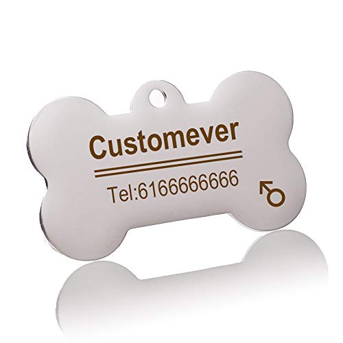 LIANYG Hundemarke 2 stücke benutzerdefinierte Hund Tags in Rose Gold Silber oder schwarz gravierte Edelstahl Haustier id Katze Tag Name Hund Knochen personalisierte Hundkragen kennzeichen 641 von LIANYG