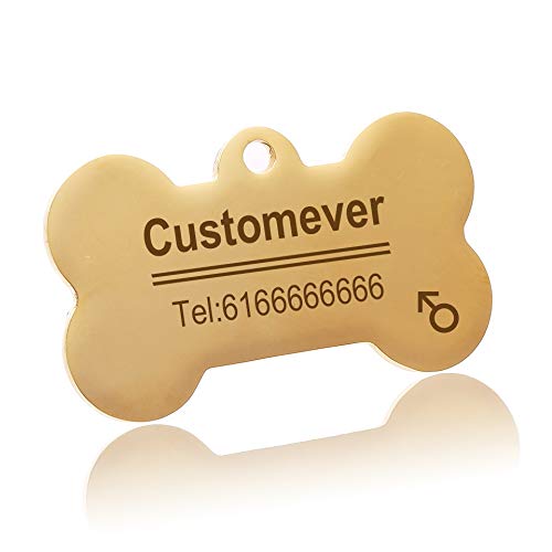 LIANYG Hundemarke 2 stücke benutzerdefinierte Hund Tags in Rose Gold Silber oder schwarz gravierte Edelstahl Haustier id Katze Tag Name Hund Knochen personalisierte Hundkragen kennzeichen 641 von LIANYG