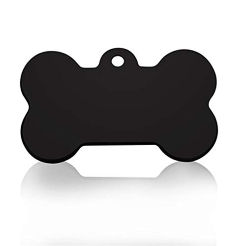 LIANYG Hundemarke 2 stücke cat Dog id Tag Gravur Hund Kragen Haustier Charm haustiername anhänger Bone Halskette Kragen cat Collar Accessoire 641 (Color : Bone Black, Size : Samll) von LIANYG