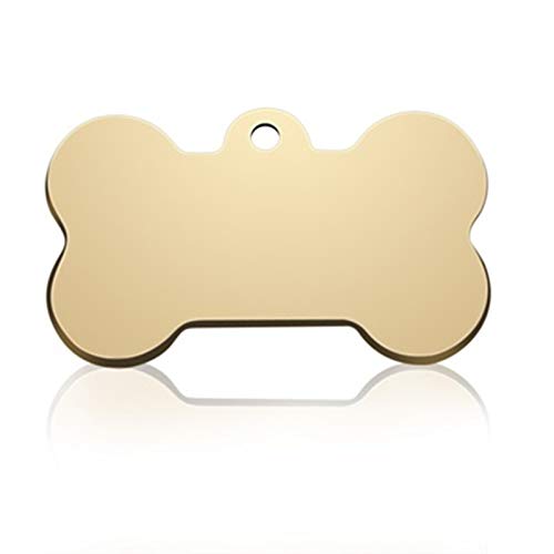 LIANYG Hundemarke 2 stücke cat Dog id Tag Gravur Hund Kragen Haustier Charm haustiername anhänger Bone Halskette Kragen cat Collar Accessoire 641 (Color : Bone Gold, Size : Samll) von LIANYG