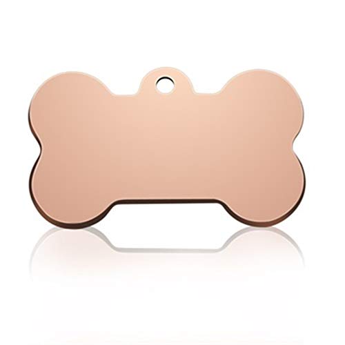 LIANYG Hundemarke 2 stücke cat Dog id Tag Gravur Hund Kragen Haustier Charm haustiername anhänger Bone Halskette Kragen cat Collar Accessoire 641 (Color : Bone Rose, Size : M) von LIANYG