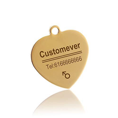 LIANYG Hundemarke Benutzerdefinierte Hunde-Tags in Rose Gold Silber oder schwarz Gravierter Edelstahl PET-ID-Katzen-Tag-Tag-Name Hundeknochen Personalisiertes Hundekragen-Tag 641 von LIANYG