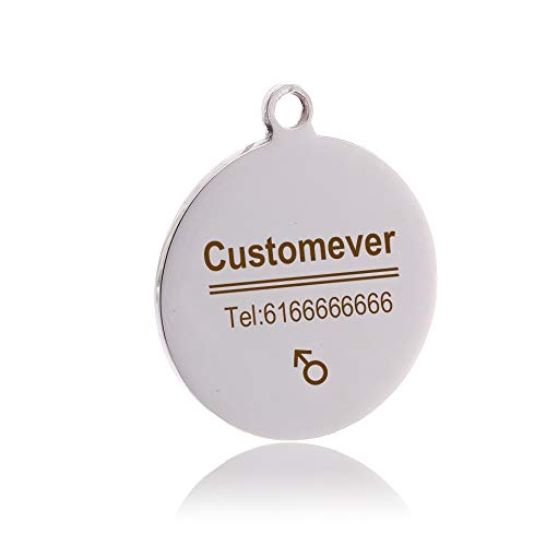 LIANYG Hundemarke Benutzerdefinierte Hunde-Tags in Rose Gold Silber oder schwarz Gravierter Edelstahl PET-ID-Katzen-Tag-Tag-Name Hundeknochen Personalisiertes Hundekragen-Tag 641 von LIANYG