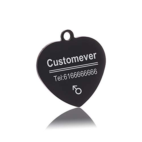 LIANYG Hundemarke Benutzerdefinierte Hunde-Tags in Rose Gold Silber oder schwarz Gravierter Edelstahl PET-ID-Katzen-Tag-Tag-Name Hundeknochen Personalisiertes Hundekragen-Tag 641 von LIANYG