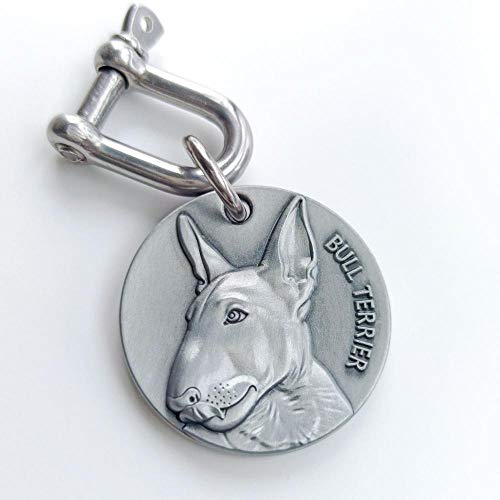 LIANYG Hundemarke Personalisierte Mittelgroße Dog ID-Tag Tiefe Gravierte Kupfer-Nickel Für Große Hundekragen-Shepherd Pit Bull Terrier Labrador 641 (Color : Bull Terrier, Size : 34mm (1.34 inch)) von LIANYG