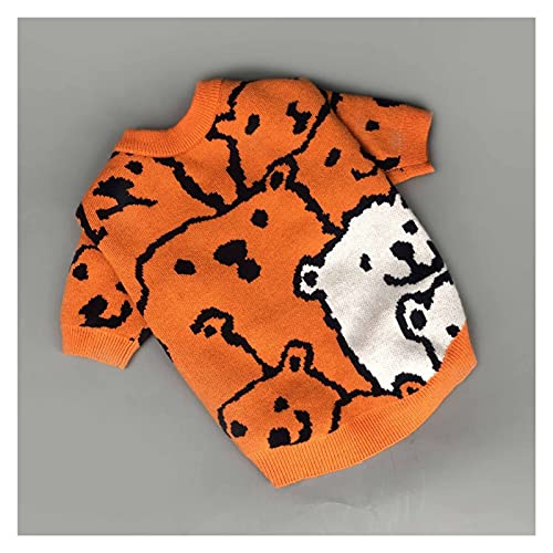 LIANYG Hundepullover Entzückender Welpenpullover Warme Hundekleidung Niedliche Hundepullover Homewear Cartoon Bedruckter Pullover Haustier Pullover (Farbe: Gelb, Größe: XXL) von LIANYG