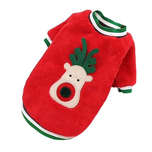 LIANYG Hundepullover Fleece Winter Hund Kleidung Weihnachten Haustier Hund Manteljacke for Hunde Hoodie Warme Kleidung for Hunde Kostüm Katzenpullover (Color : Red, Size : L) von LIANYG