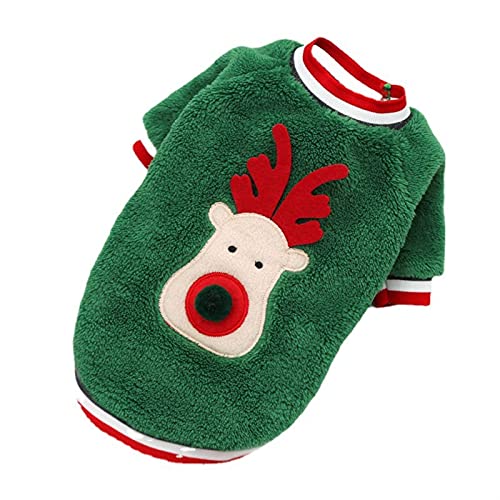 LIANYG Hundepullover Fleece Winter Hundekleidung Weihnachten Haustier Hundemantel Jacke für Hunde Hoodie Warme Kleidung für Hunde Kostüm Haustier Pullover (Farbe: Grün, Größe: XXL) von LIANYG