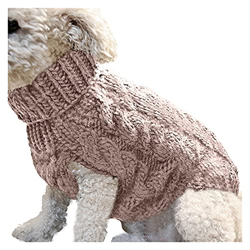 LIANYG Hundepullover Haustier Hund Katze Warme Pullover Kleidung Winter Turtheneck gestrickt Welpen Kleidung Katzenpullover (Color : Coffee, Size : L) von LIANYG