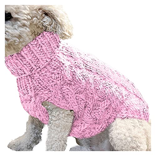 LIANYG Hundepullover Haustier Hund Katze Warme Pullover Kleidung Winter Turtheneck gestrickt Welpen Kleidung Katzenpullover (Color : Pink, Size : L) von LIANYG