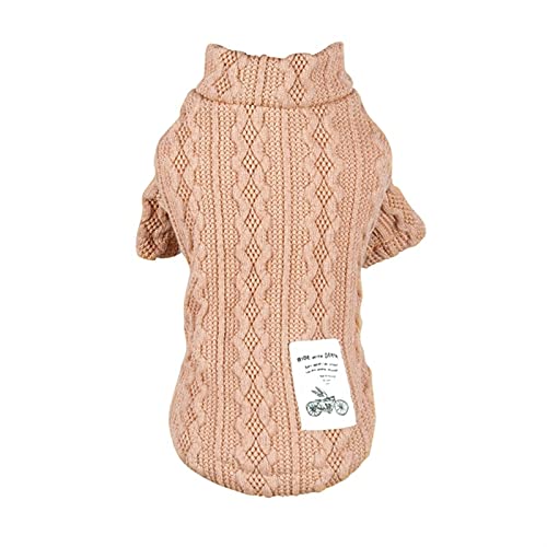 LIANYG Hundepullover Haustier Hund Winter Halten Sie Warme Pullover Kleidung Jumper Twist Gestrickte Mantel Strickwaren for kleine mittelgroße Hunde Katze Rollkragenkleidung Kleidung Katzenpullover von LIANYG