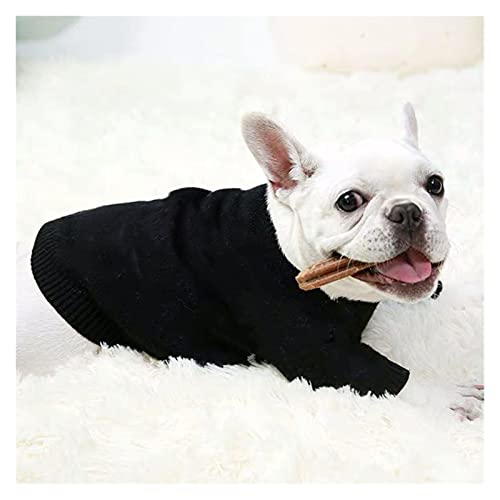 LIANYG Hundepullover Hund Pullover Jumper Pet Puppy Hoodie Kleidung for kleine mittelgroße Hunde Bulldog Mops Teddy Jacke Mantel Katzenpullover (Color : Black, Size : L) von LIANYG