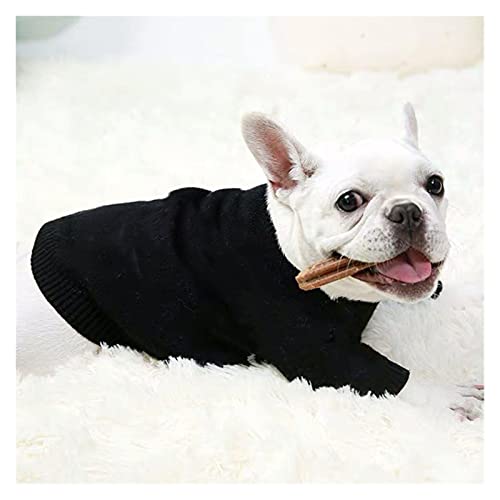 LIANYG Hundepullover Hund Pullover Jumper Pet Puppy Hoodie Kleidung for kleine mittelgroße Hunde Bulldog Mops Teddy Jacke Mantel Katzenpullover (Color : Black, Size : M) von LIANYG