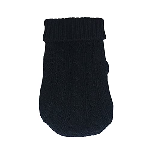 LIANYG Hundepullover Hund Winterkleidung gestrickte Haustierkleidung for kleine mittelgroße Hunde Chihuahua Welpen Pullover Hund Pullover Katzenpullover (Color : Black, Size : M (8) 2-2.5KG) von LIANYG