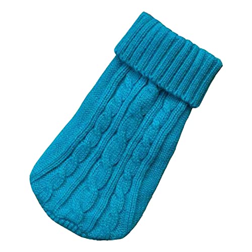 LIANYG Hundepullover Hund Winterkleidung gestrickte Haustierkleidung for kleine mittelgroße Hunde Chihuahua Welpen Pullover Hund Pullover Katzenpullover (Color : Moon Blue, Size : XL(12) 4-5KG) von LIANYG