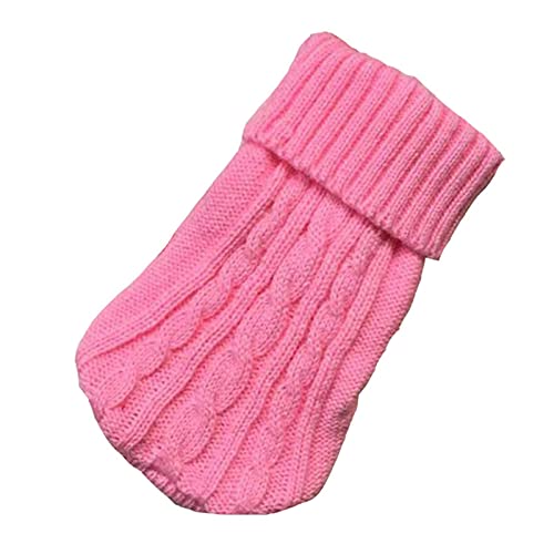 LIANYG Hundepullover Hund Winterkleidung gestrickte Haustierkleidung for kleine mittelgroße Hunde Chihuahua Welpen Pullover Hund Pullover Katzenpullover (Color : Pink, Size : 3XL(16) 6-9KG) von LIANYG