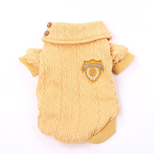 LIANYG Hundepullover Hunde und Katzen Pullover Hoodie Gestreift gestreiftes Design Pet Pet Welpenmantel Herbst/Winterkleidung Katzenpullover (Color : Yellow, Size : 3XL) von LIANYG