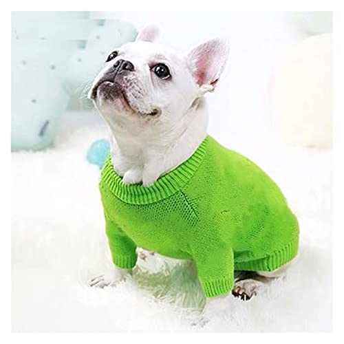 LIANYG Hundepullover Hundepullover Pullover Haustier Welpen Hoodie Kleidung für kleine mittelgroße Hunde Bulldogge Mops Teddyjacke Mantel Haustier Pullover (Farbe: Grün, Größe: XXL) von LIANYG