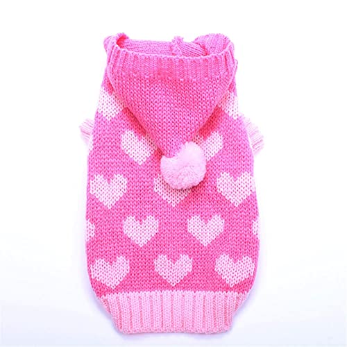 LIANYG Hundepullover Katze Hund Pullover Hoodie Jumperpet Welpen Manteljacke Warme Kleidung for Hunde Katzen Kleines Medium Katzenpullover (Color : Pink, Size : L) von LIANYG