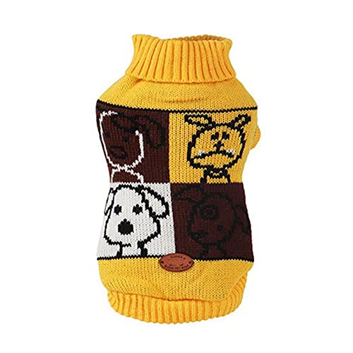 LIANYG Hundepullover Rollkragengestrickte Hundepullover Klassische Kabel Strick Hund Jumper Mantel Warme Haustier Winter Kleidung Outfits for Hunde Katzen in der kalten Jahreszeit Katzenpullover von LIANYG